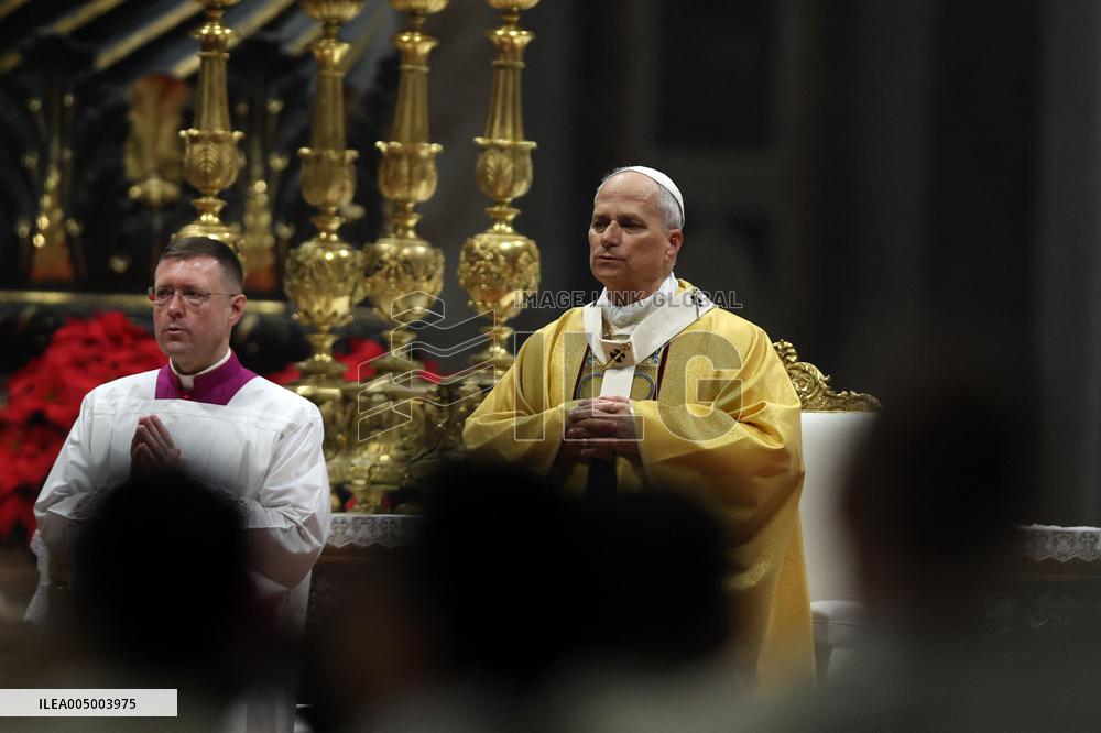 Pope Leo XIV presides over the Christmas Eve Mass