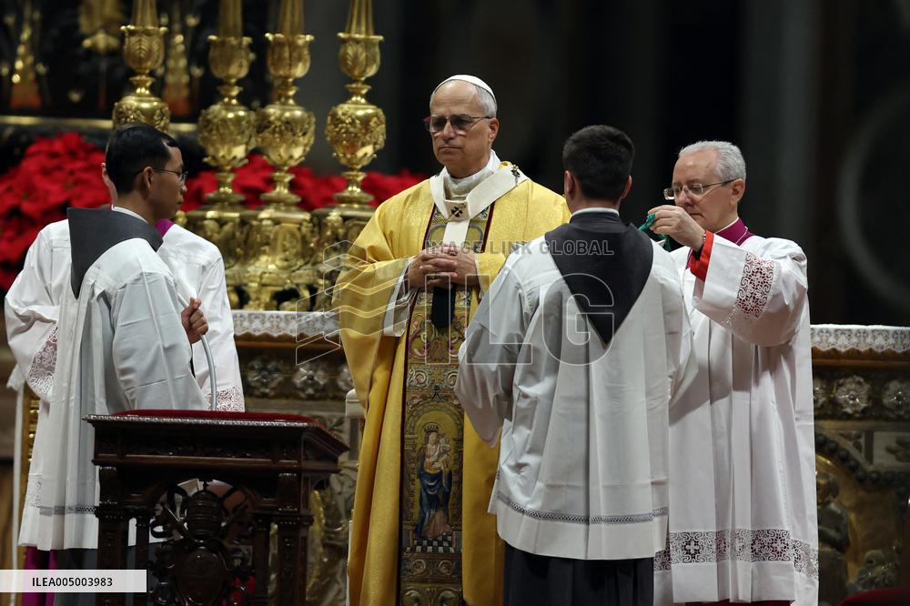 Pope Leo XIV presides over the Christmas Eve Mass