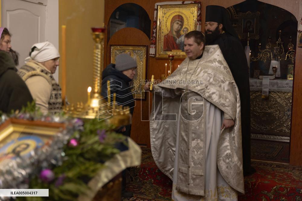 Military Chaplain Holds Christmas Service near the Frontline in Kharkiv Region - Ukraine