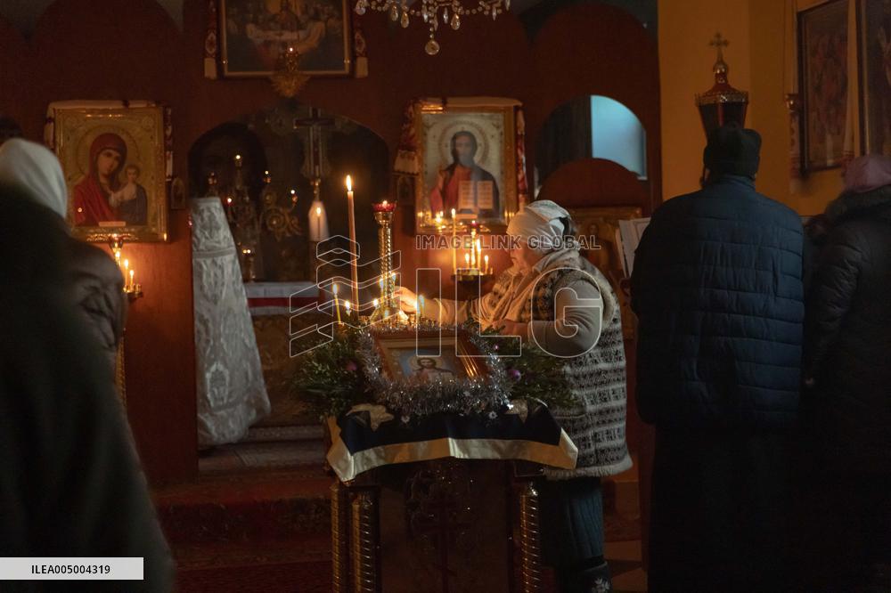 Military Chaplain Holds Christmas Service near the Frontline in Kharkiv Region - Ukraine