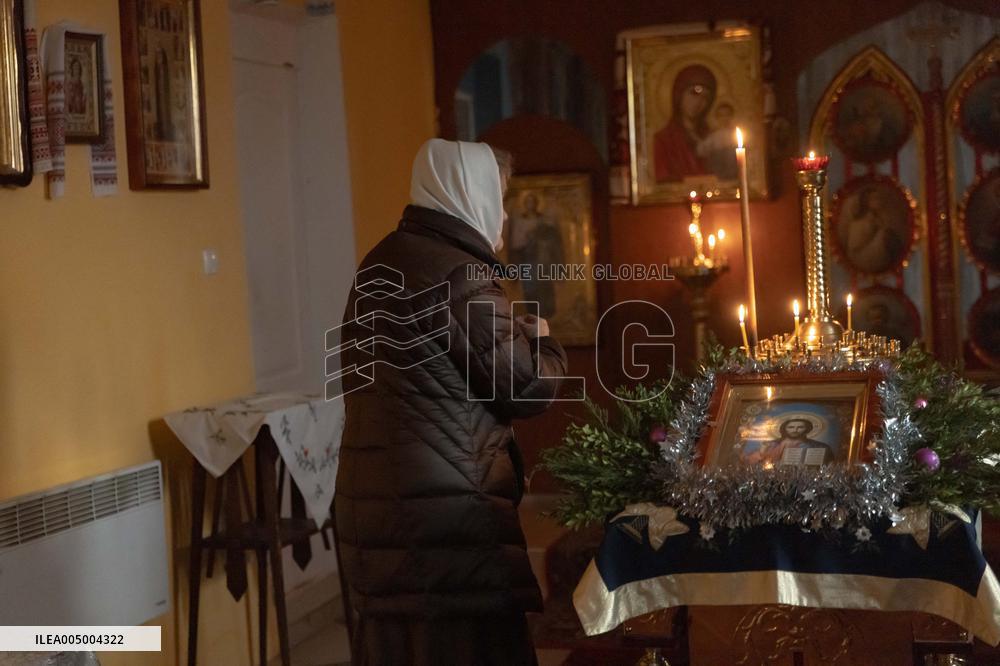 Military Chaplain Holds Christmas Service near the Frontline in Kharkiv Region - Ukraine