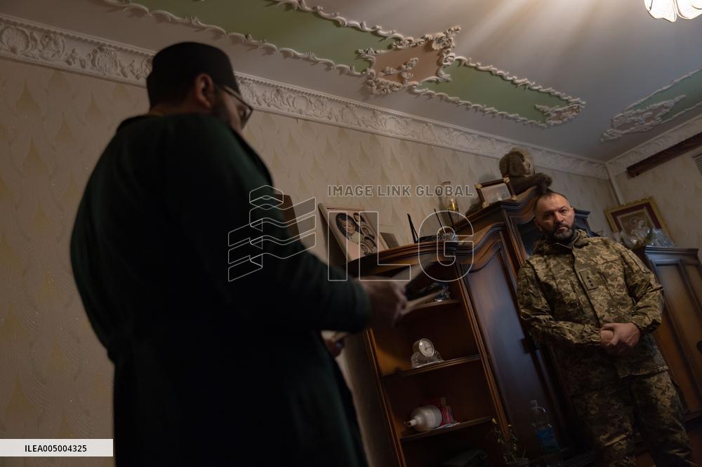 Military Chaplain Holds Christmas Service near the Frontline in Kharkiv Region - Ukraine
