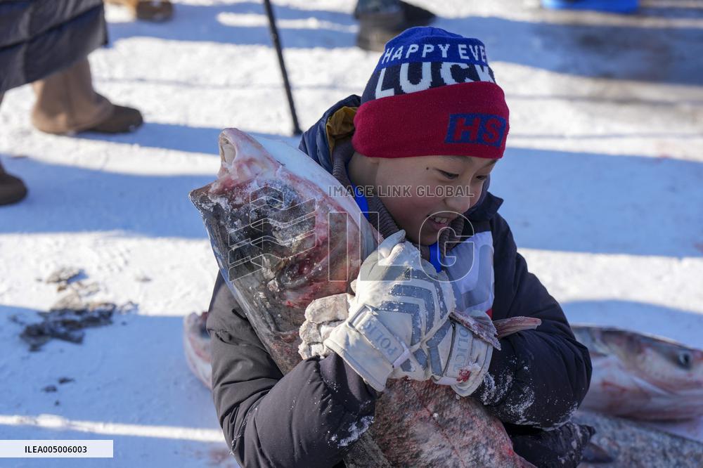Nadam Fair Featuring Winter Fishing - China