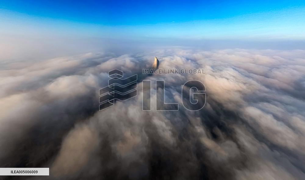 Building Shrouded By Fog And Cloud - Kuwait City