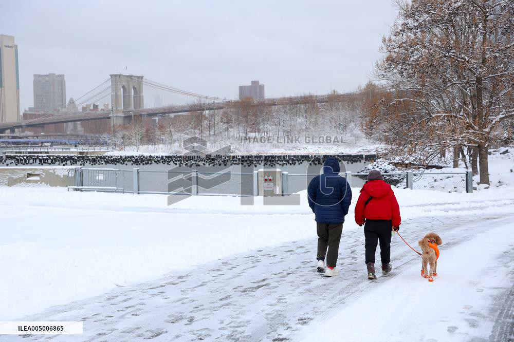 Winter Storm with Snow in New York