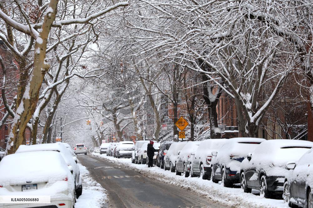 Winter Storm with Snow in New York