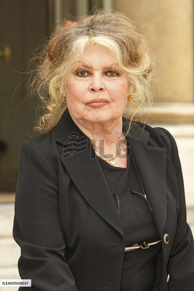 Brigitte Bardot received at the Elysee Palace - Paris