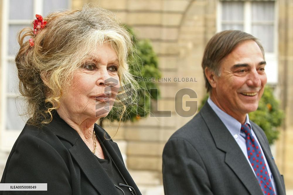 Brigitte Bardot received at the Elysee Palace - Paris