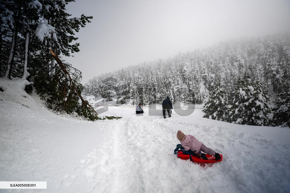 Snow Storm In Girona - Spain -
