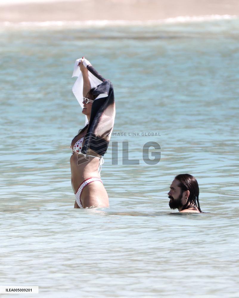 Heidi Klum, Tom Kaulitz and Bill Kaulitz in St Barths - France