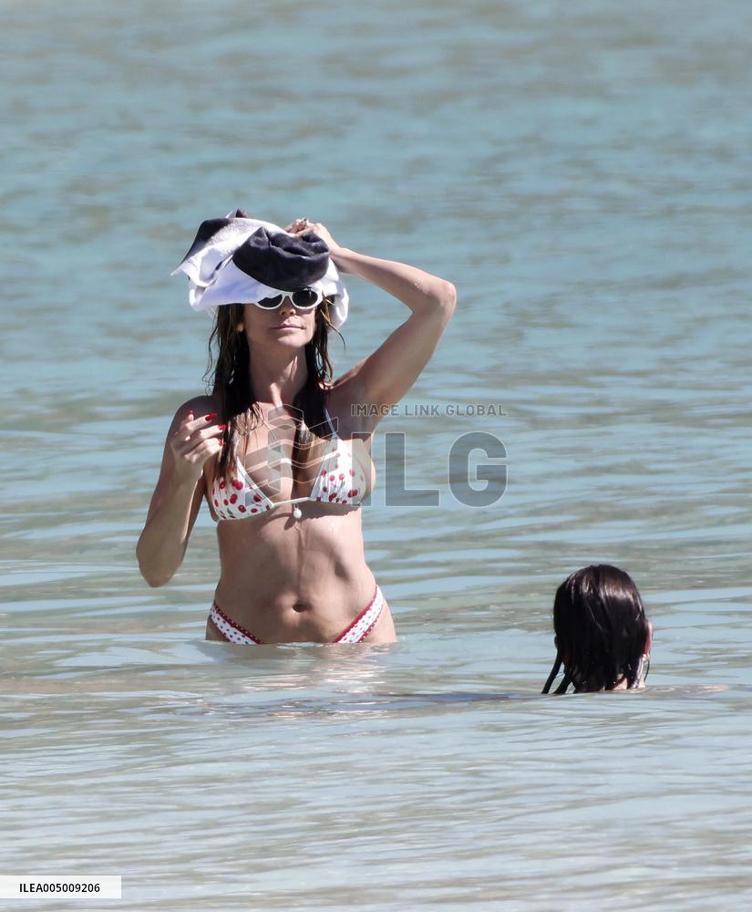 Heidi Klum, Tom Kaulitz and Bill Kaulitz in St Barths - France