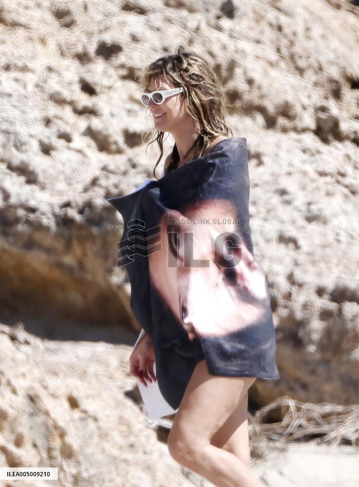 Heidi Klum, Tom Kaulitz and Bill Kaulitz in St Barths - France