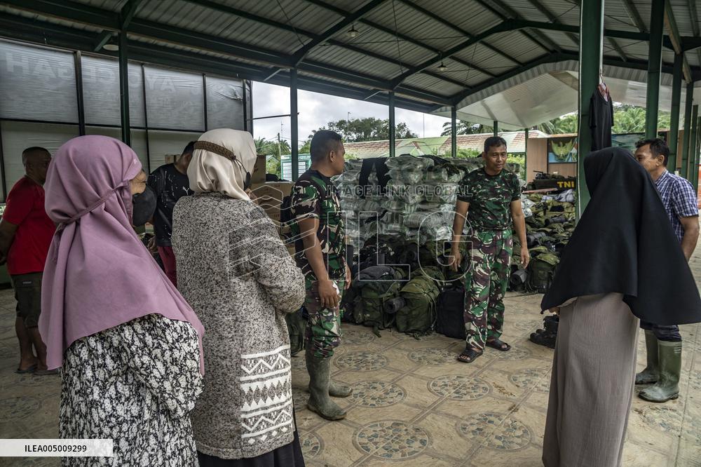 Military Aid Distribution After Tropical Cyclone in Aceh - Indonesia