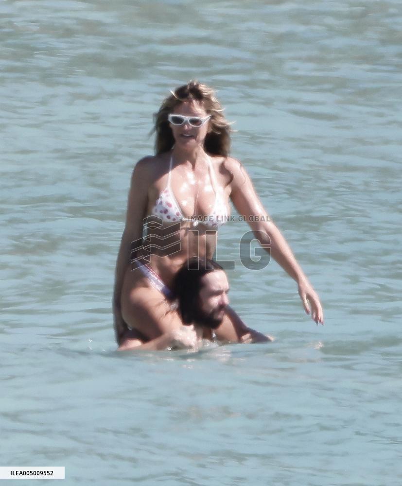 Heidi Klum, Tom Kaulitz and Bill Kaulitz in St Barths - France