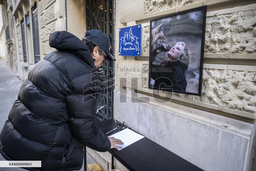 Flowers at Fondation Brigitte Bardot After Actress Death - Paris