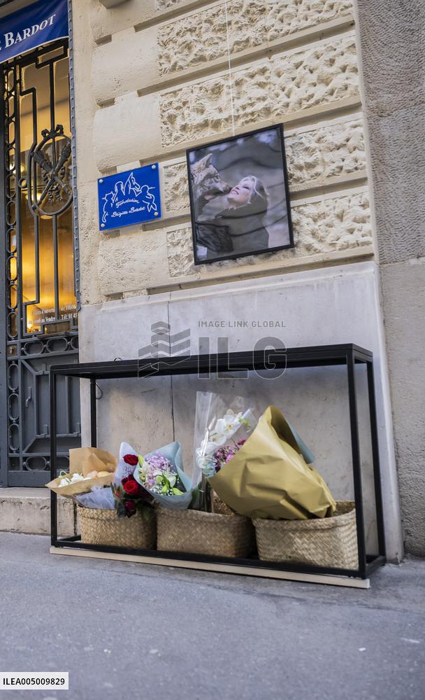 Flowers at Fondation Brigitte Bardot After Actress Death - Paris