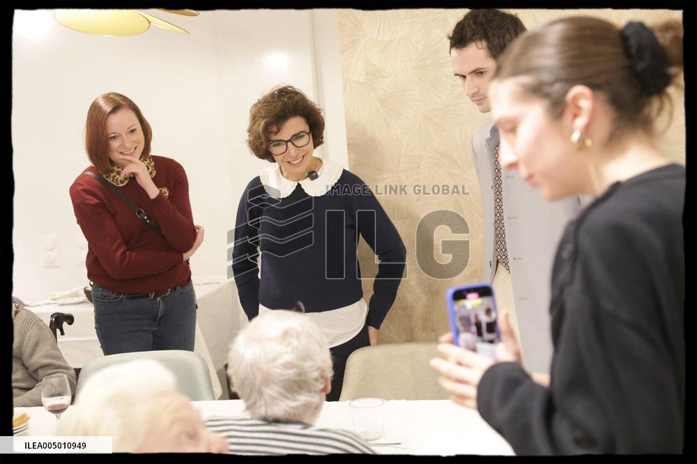 Exclusive - Rachida Dati At Jean Baptiste Carpeaux Retirement Home - Paris