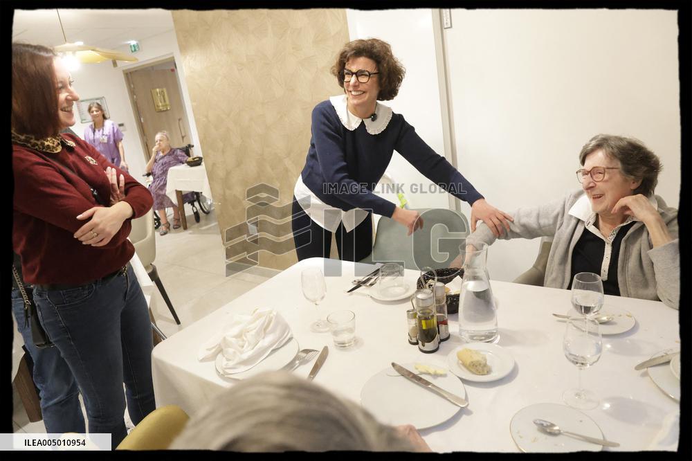 Exclusive - Rachida Dati At Jean Baptiste Carpeaux Retirement Home - Paris