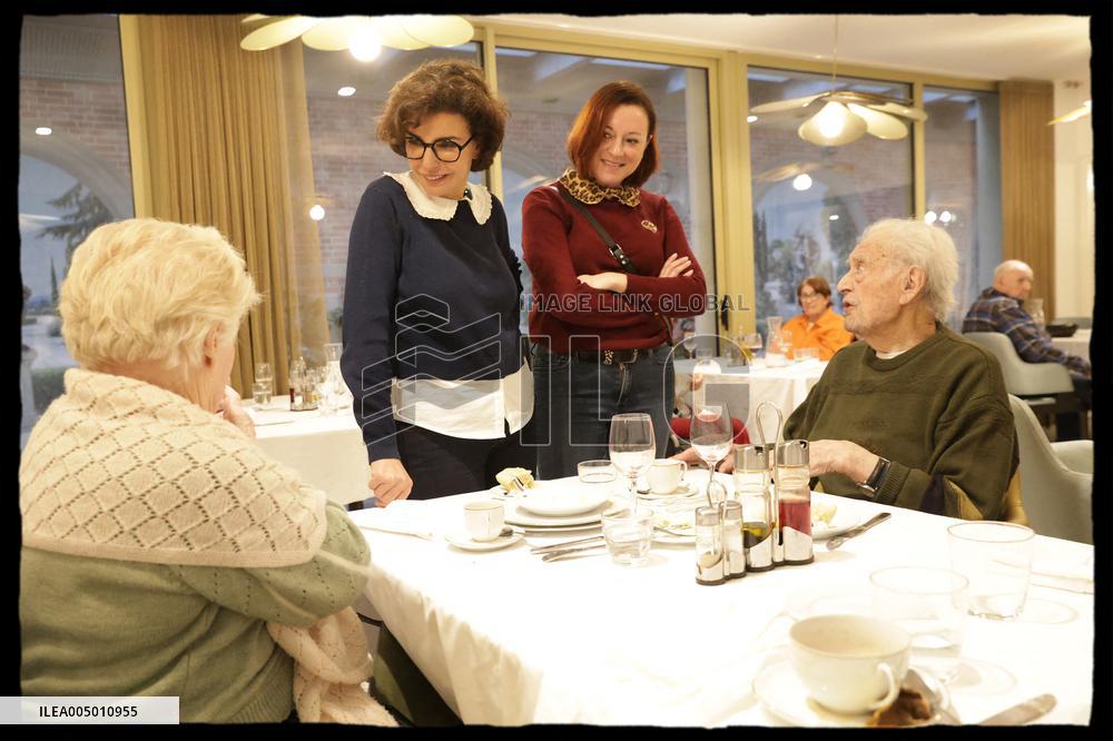 Exclusive - Rachida Dati At Jean Baptiste Carpeaux Retirement Home - Paris