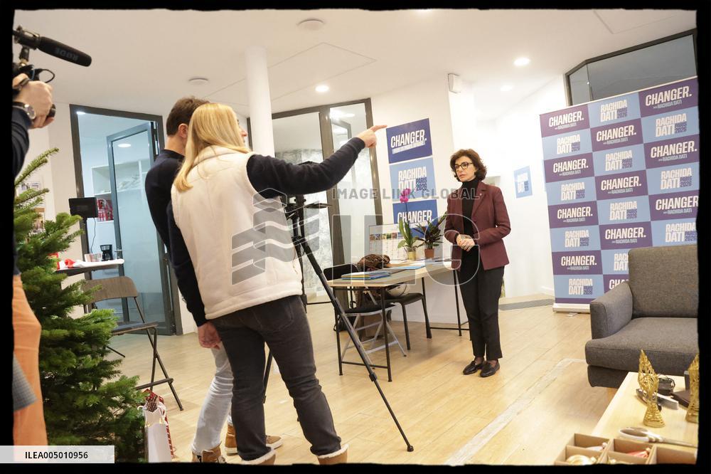 Exclusive - Rachida Dati At Campaign Headquarters - Paris