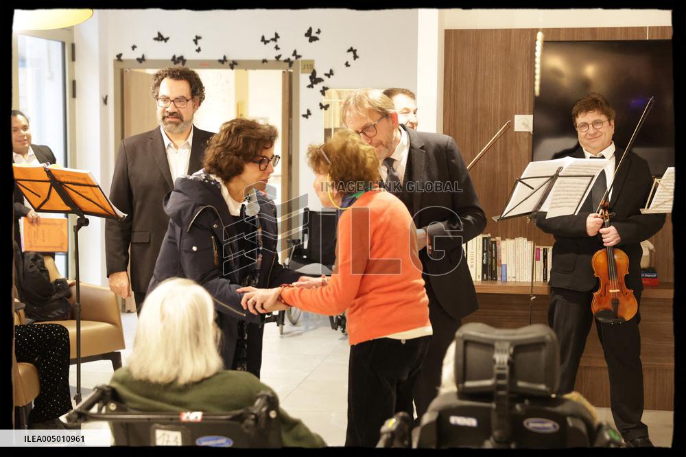 Exclusive - Rachida Dati At Jean Baptiste Carpeaux Retirement Home - Paris