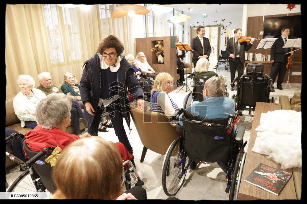 Exclusive - Rachida Dati At Jean Baptiste Carpeaux Retirement Home - Paris
