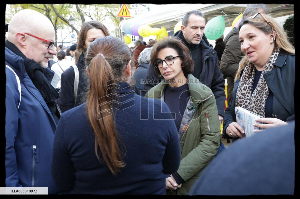 Exclusive - Rachida Dati At Montmartre Visit - Paris