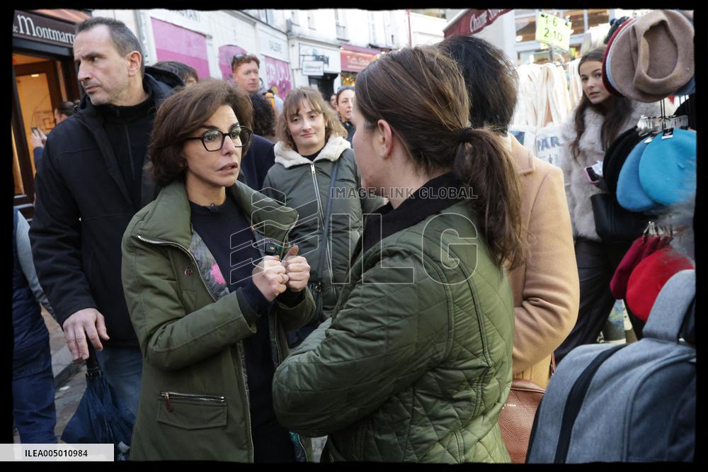 Exclusive - Rachida Dati At Montmartre Visit - Paris