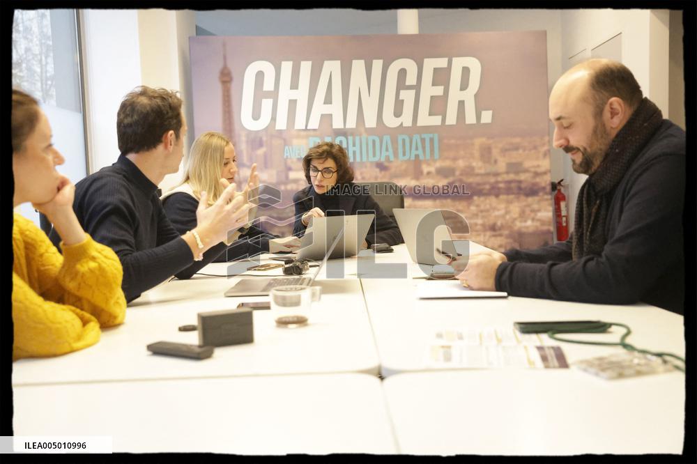 Exclusive - Rachida Dati At Campaign Headquarters - Paris