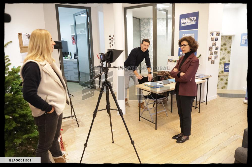 Exclusive - Rachida Dati At Campaign Headquarters - Paris