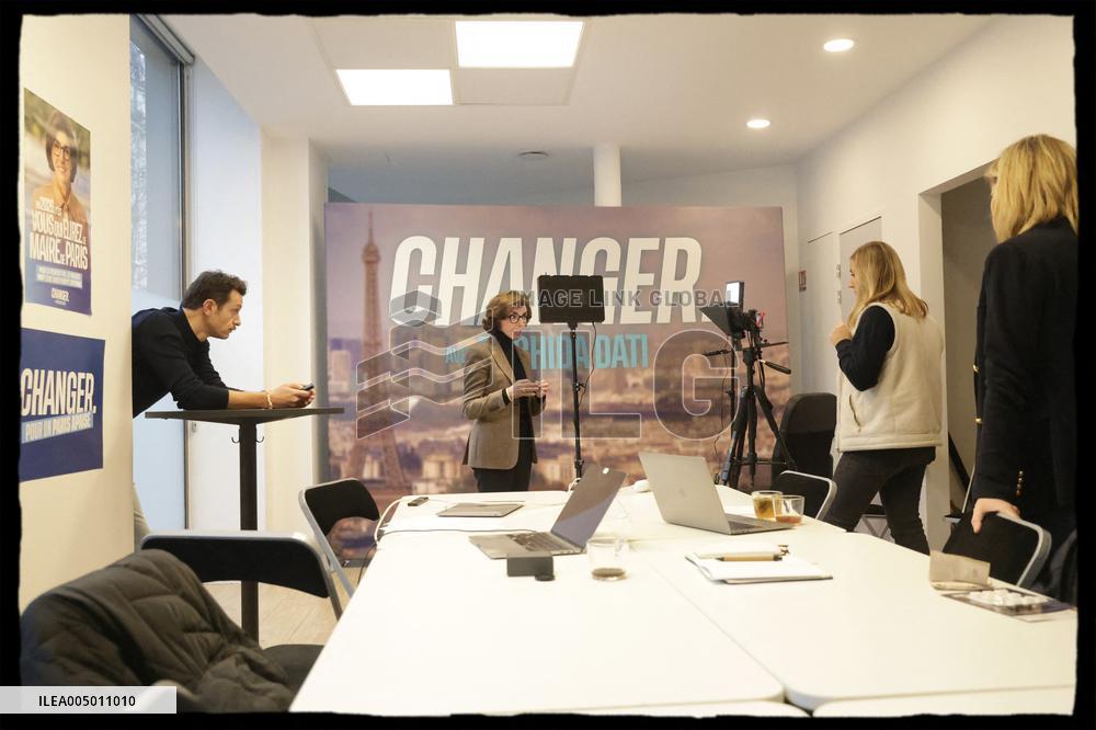 Exclusive - Rachida Dati At Campaign Headquarters - Paris