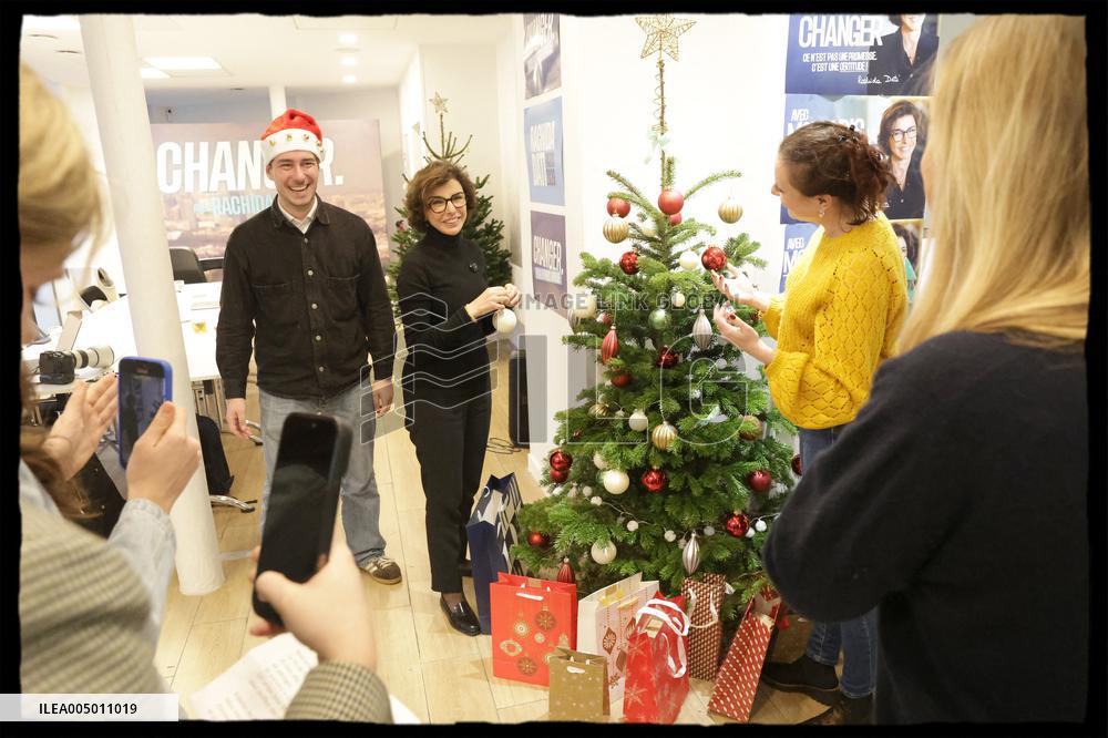 Exclusive - Rachida Dati At Campaign Headquarters - Paris