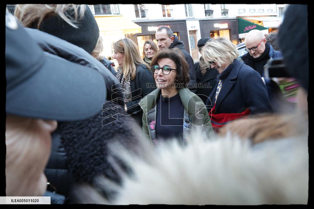 Exclusive - Rachida Dati At Montmartre Visit - Paris