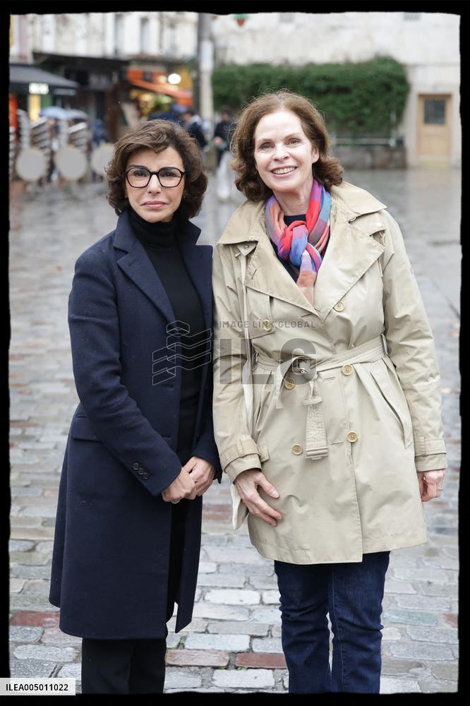 Exclusive - Rachida Dati At Monge Market Visit - Paris