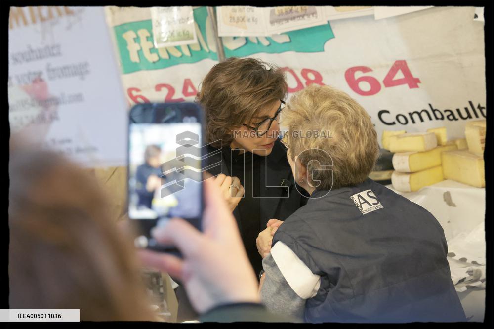 Exclusive - Rachida Dati At Monge Market Visit - Paris