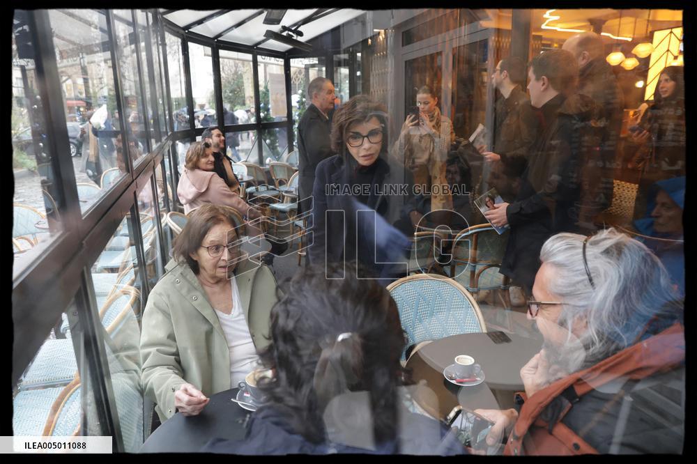 Exclusive - Rachida Dati At Monge Market Visit - Paris