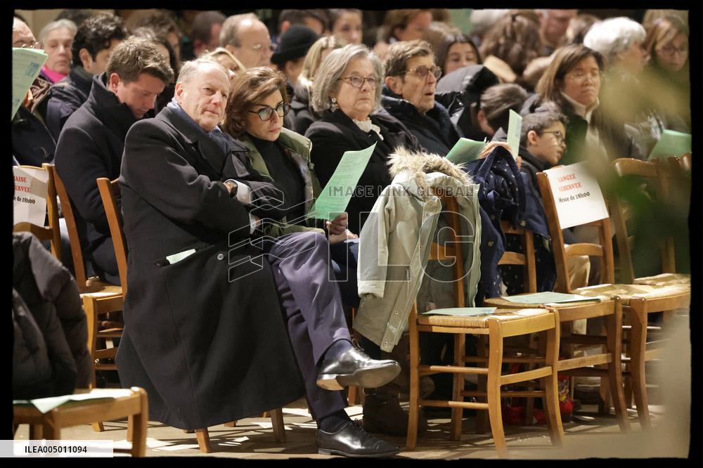 Exclusive - Rachida Dati At Christmas Family Mass - Paris