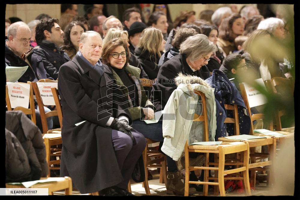 Exclusive - Rachida Dati At Christmas Family Mass - Paris