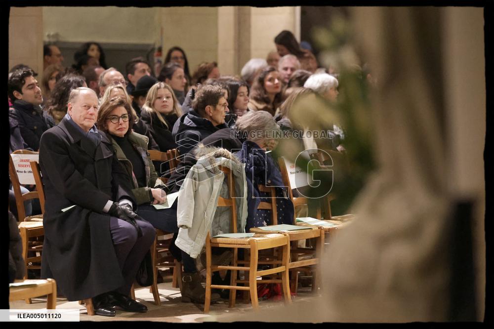 Exclusive - Rachida Dati At Christmas Family Mass - Paris