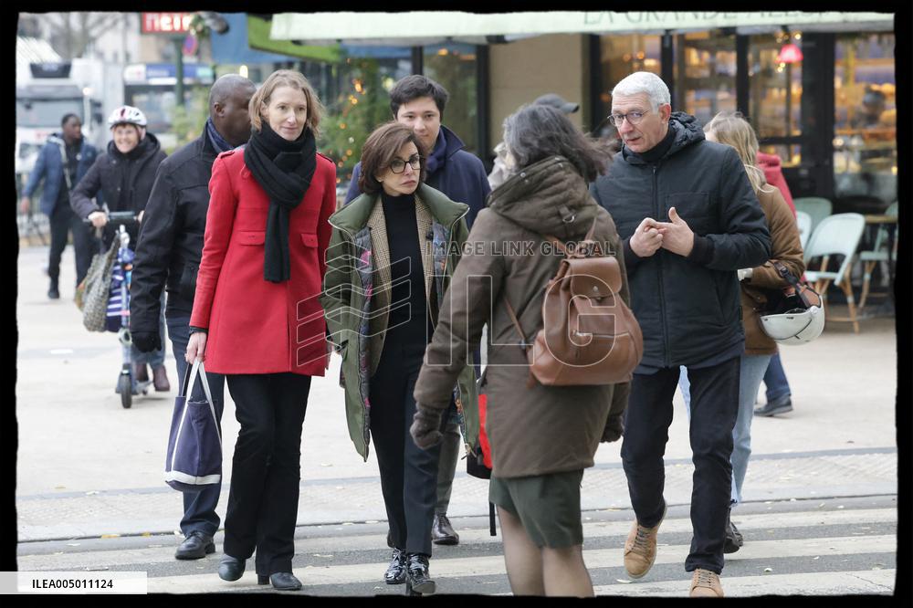 Exclusive - Rachida Dati At Avenue General Leclerc Visit - Paris