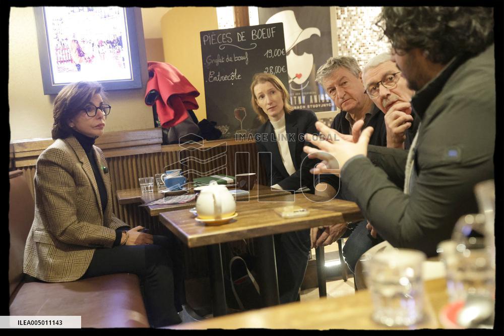 Exclusive - Rachida Dati At Avenue General Leclerc Visit - Paris