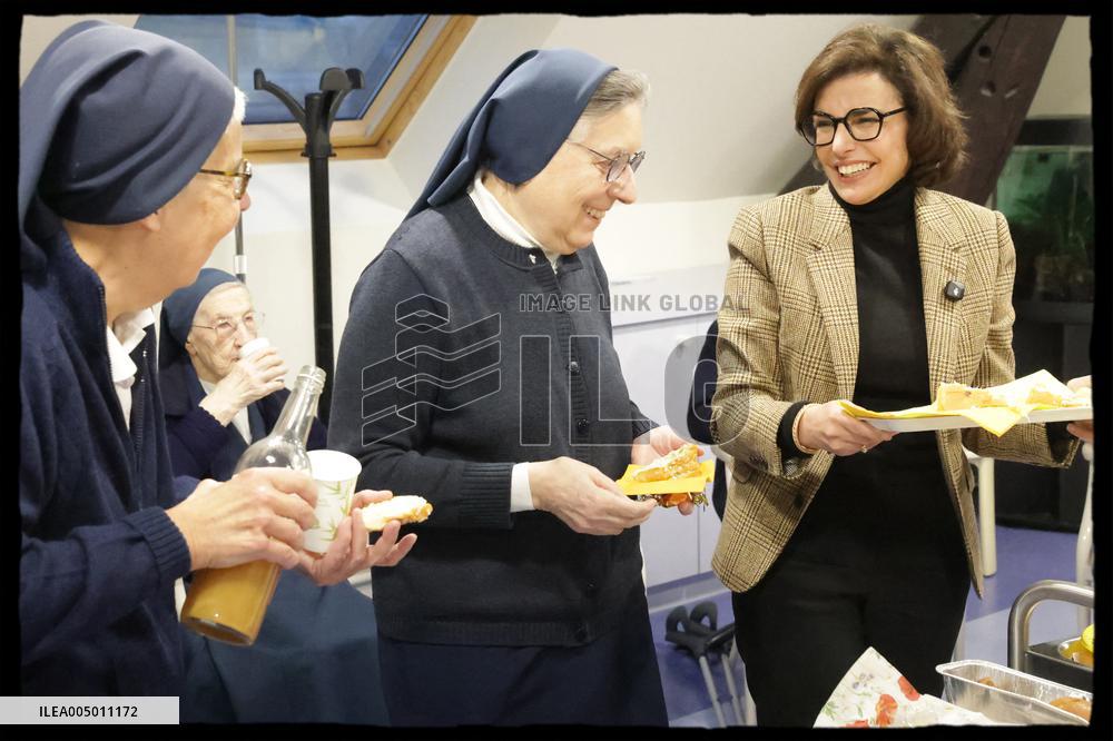Exclusive - Rachida Dati Meets With Nuns - Paris