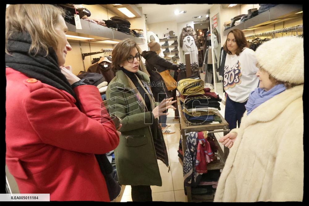 Exclusive - Rachida Dati At Avenue General Leclerc Visit - Paris