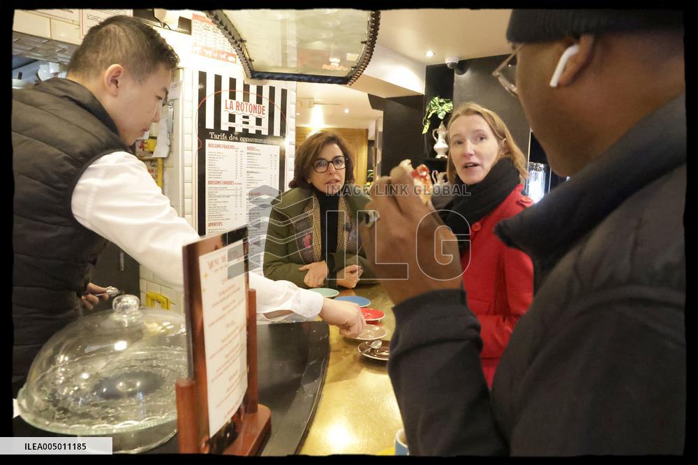 Exclusive - Rachida Dati At Avenue General Leclerc Visit - Paris