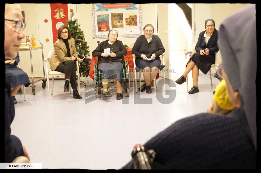 Exclusive - Rachida Dati Meets With Nuns - Paris