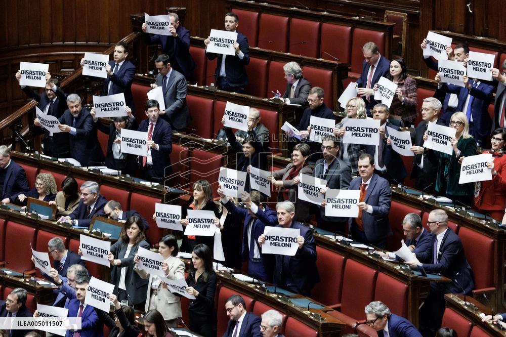Protest In The Chamber Of Deputies During The Final Vote On The Budget Law - Rome