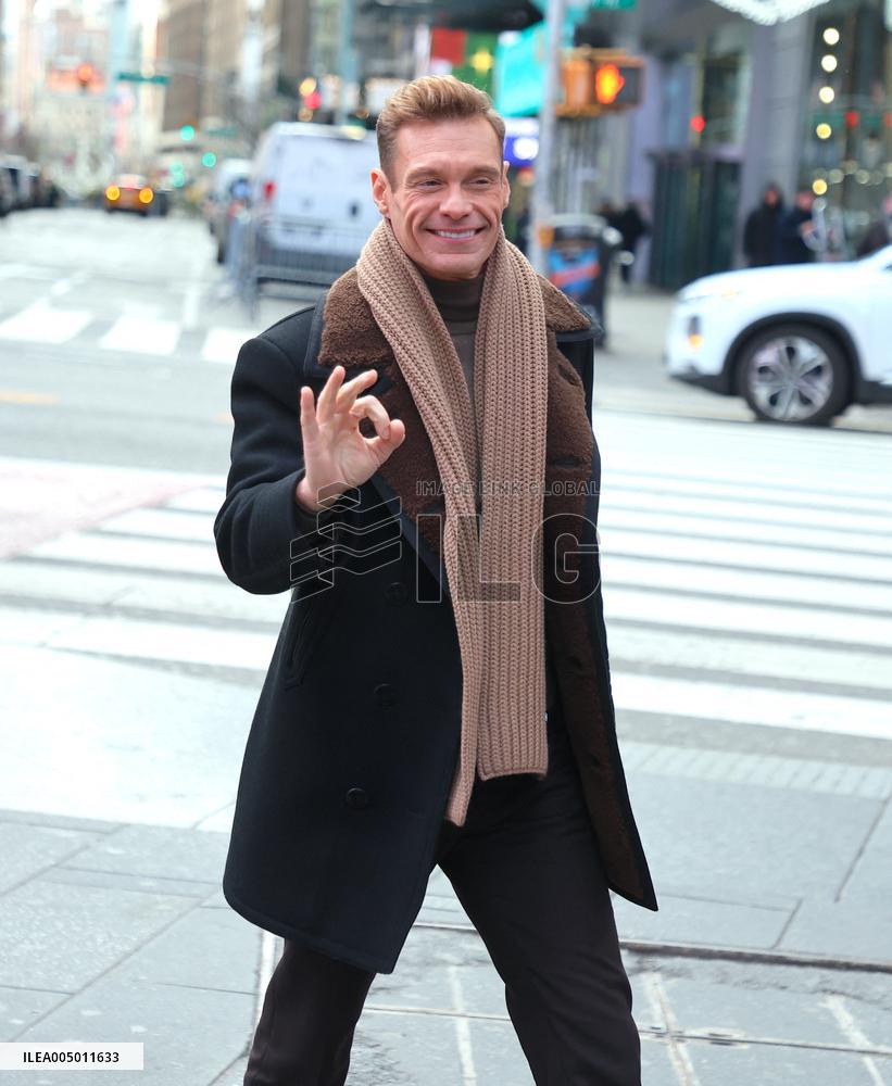 Rita Ora and Ryan Seacrest out in Times Square