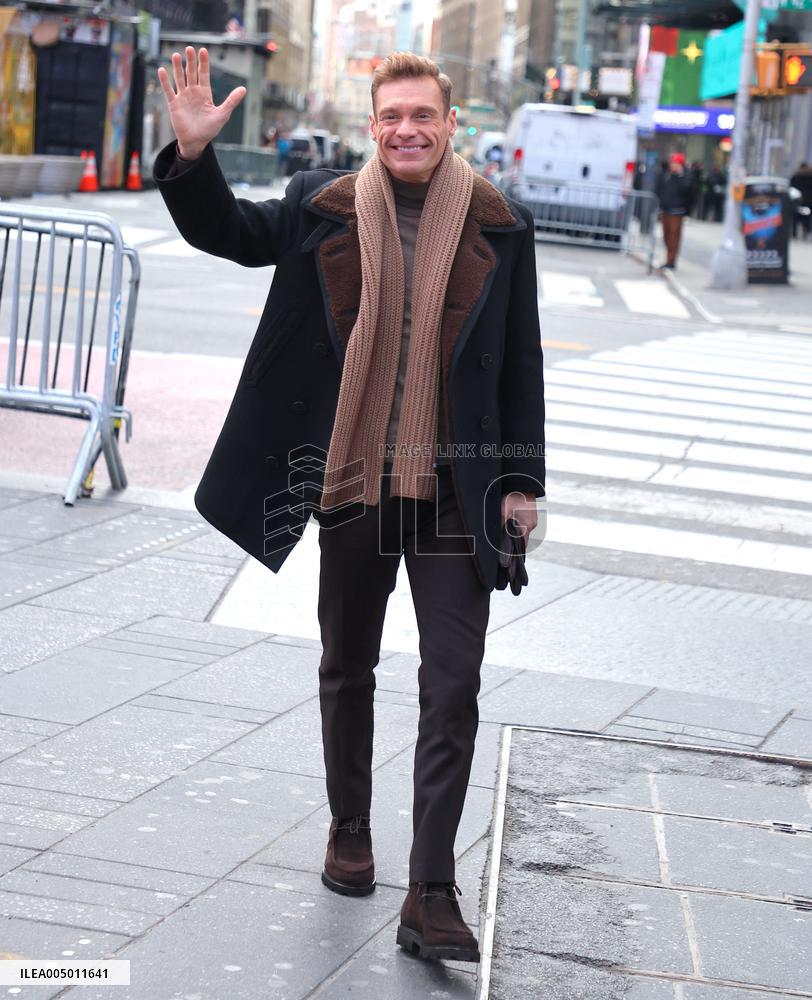 Rita Ora and Ryan Seacrest out in Times Square