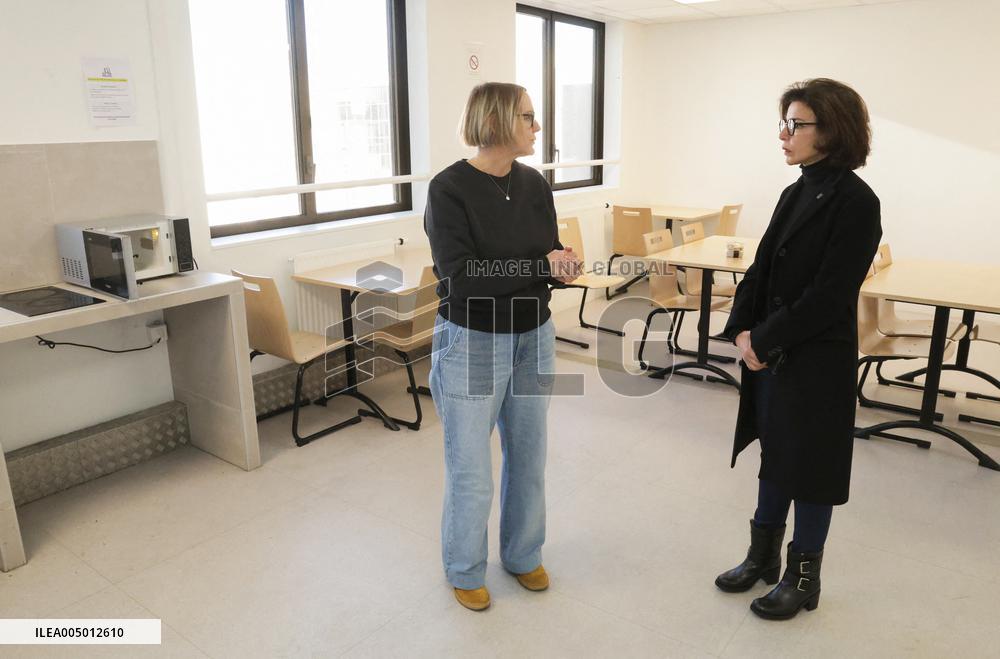 Exclu - Rachida Dati Visits the Emmaus Berthier Center - Paris