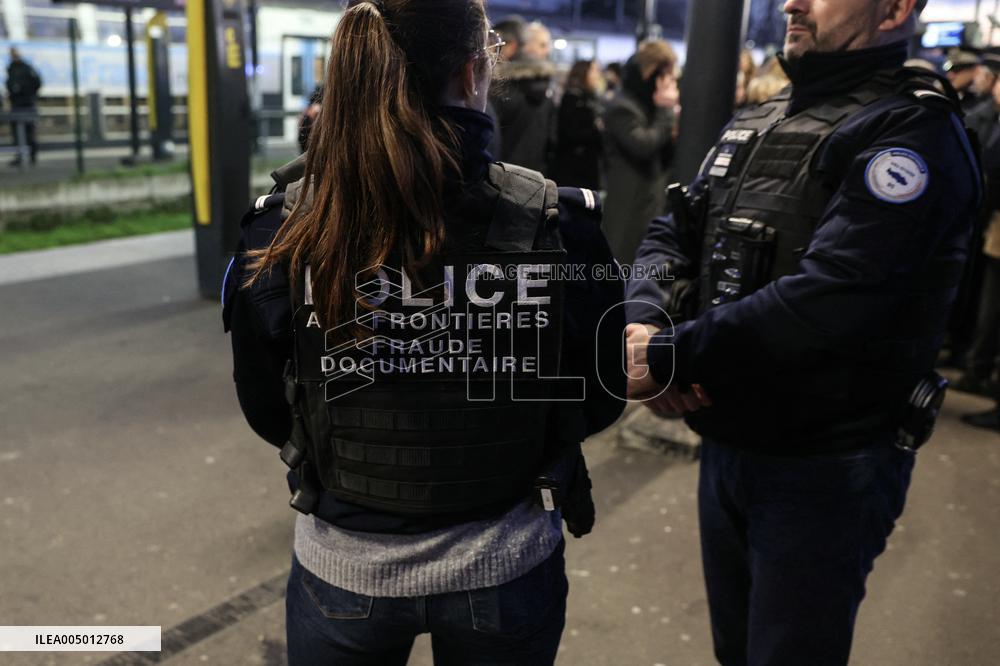 French Interior Minister Visits Police Before New Year's Eve - Suburb of Paris